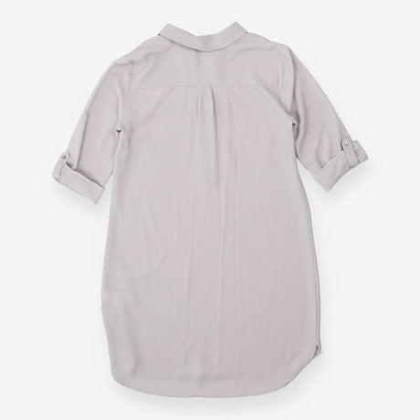 Oliver Bonas Grey Crepe Midi Shirt Dress Stretch