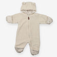 Fleece Pramsuit Cream with Bear Ears
