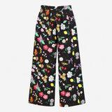 Black Lemon Fruit Floral Print Stretch Claude Bota