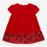 Party Dress Red Velvet and Sequins