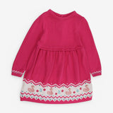 Knit Dress Pink With Swans