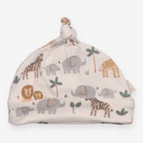 Baby Hat Knotted Safari Animal Print Cream