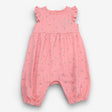 Pink romper flowers frill sleeves