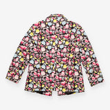 Black Multicolour Floral Edge-to-Edge Blazer