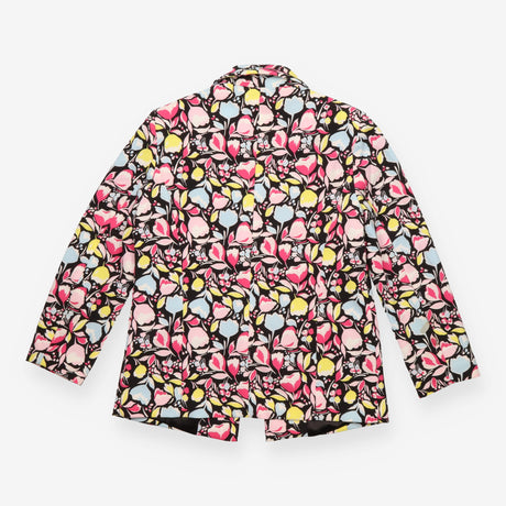 Black Multicolour Floral Edge-to-Edge Blazer