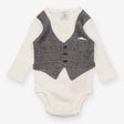 Bodysuit White Long Sleeved with Waistcoat