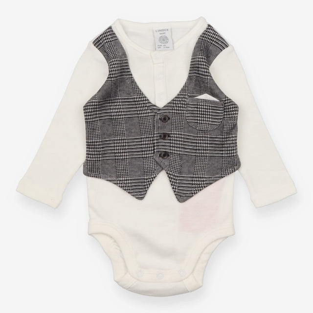 Bodysuit White Long Sleeved with Waistcoat