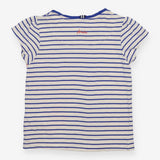 T-shirt blue and white stripe with red heart