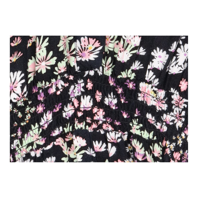 Hush Black Multicolour Floral Print Shirred Waist 