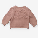 Cardigan Pink Cable Knit