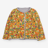 Reversible Jersey Cardigan grey and yellow floral