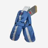 Polarn blue waterproof mittens reflective stripe