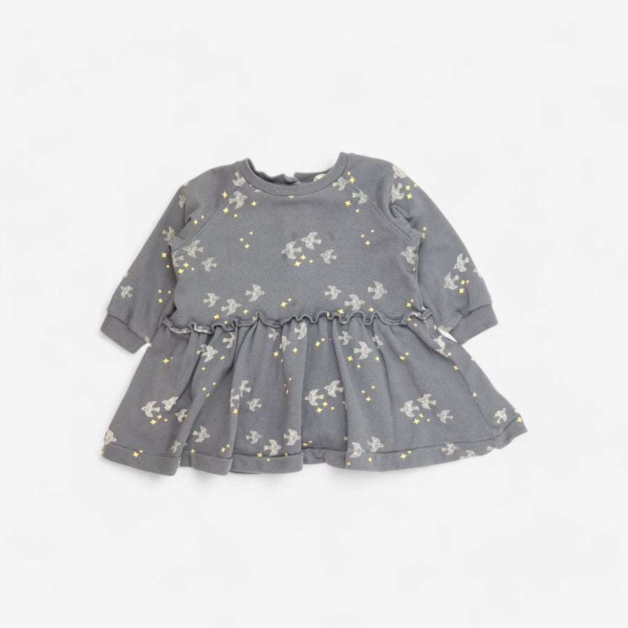 Grey Starry Bird Jersey Dress