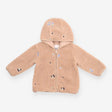 Teddy fleece neutral embroidered flowers