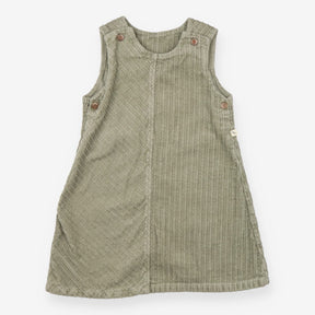 Green cord pinafore dress