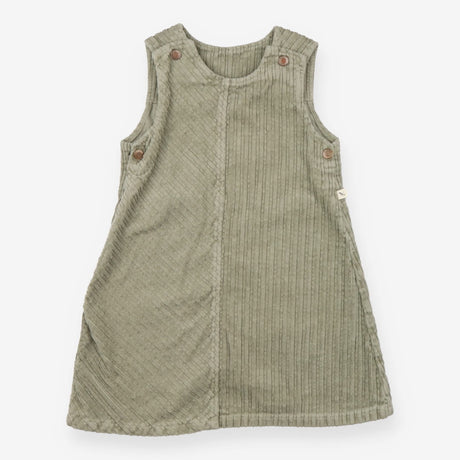 Green cord pinafore dress