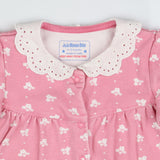 Pink Flower Sleepsuit Frill Collar