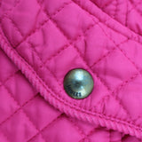 Coat Pink Quilted Cord Collar Flower Lining