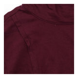 Plum Burgundy Viscose Cotton Stretch High Neck Lon