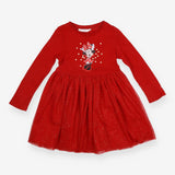 Dress Long Sleeve Red Tulle Minnie Mouse Applique