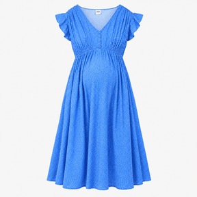 Dress Blue White Polka Dot Maternity Midi