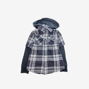 Grey and White Check Shacket
