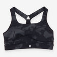 Black Tonal Print Power Medium-Impact Sports Bra