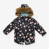 Coat black moon lightning fleece lining