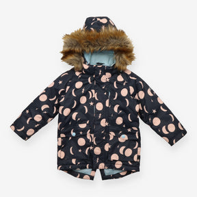 Coat black moon lightning fleece lining