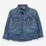 Shirt denim stripe lining to collar