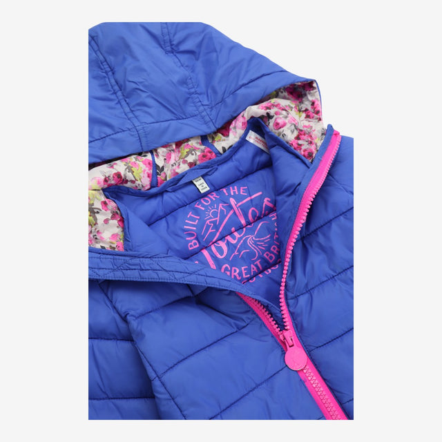 Puffer coat blue with floral lining 