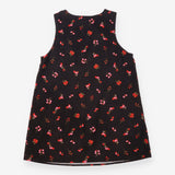Floral Cotton Corduroy V Neck Pinafore Mini Dress 