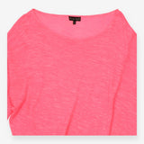 Top Pink Cowl Neck Draped Oversized Long Sleeve Kn