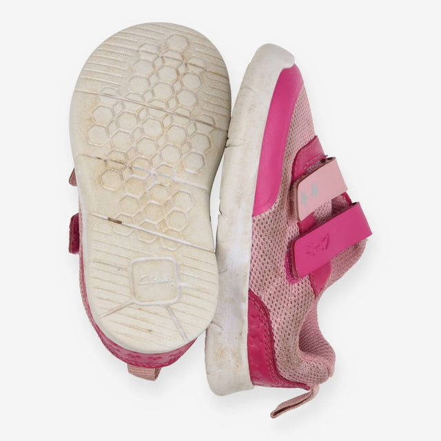 2 tone pink velcro trainers star strap