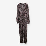 Jumpsuit Long Sleeve Black Paisley Print