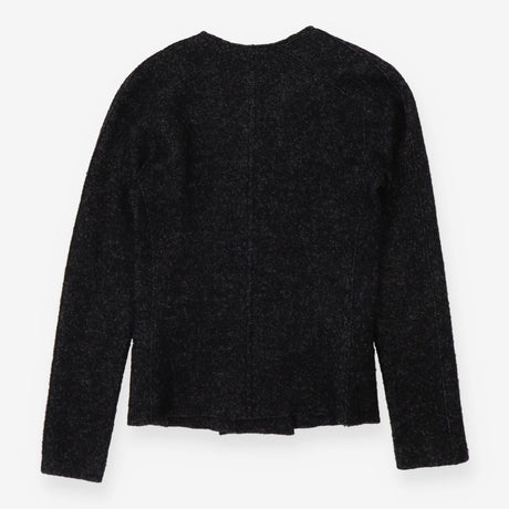 Jacket Black Wool Collarless