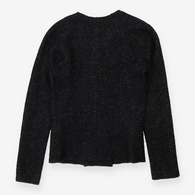 Jacket Black Wool Collarless