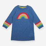 Dress knit blue rainbow