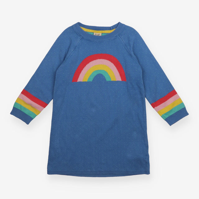 Dress knit blue rainbow