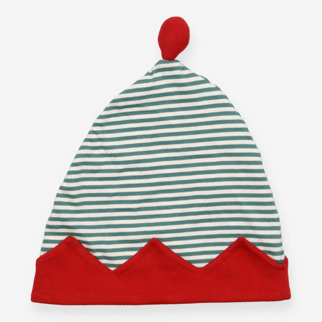 Hat - Elf - Green Stripe & Red Trim