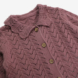 Cardigan Plum Frill Collar