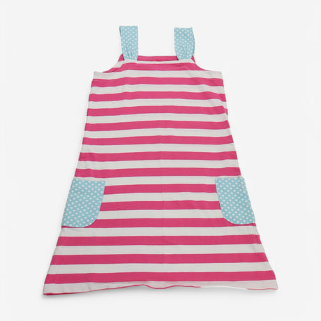 Sun Dress Pink Stripes & Blue Spots