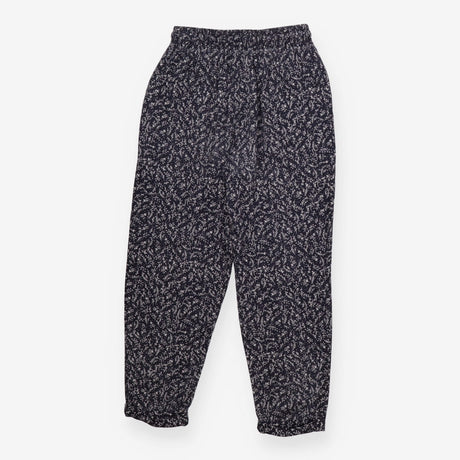 Floral Cuffed Trousers Navy & White Floral Print