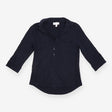 Top Navy Blue 3/4 Sleeve Henley Shirt