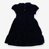 Velour Blue Smocked Party Dress