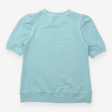 Sweatshirt Duck Egg Blue Puff Short Sleeve Crew Ne