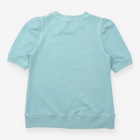 Sweatshirt Duck Egg Blue Puff Short Sleeve Crew Ne
