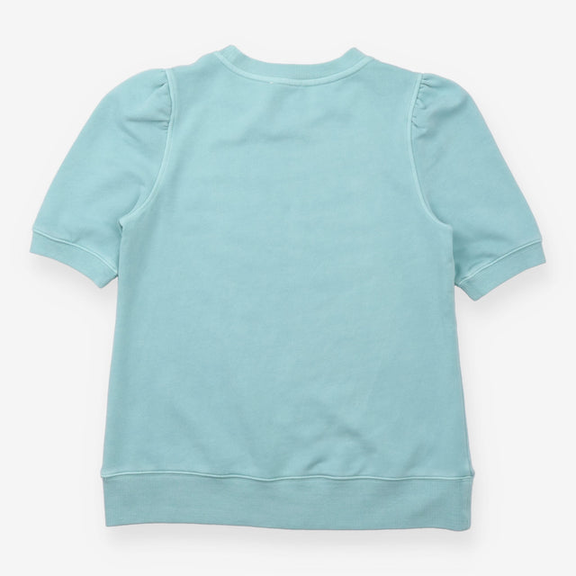 Sweatshirt Duck Egg Blue Puff Short Sleeve Crew Ne