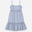Dress Blue White Ditsy Floral Smocked Bodice Strap