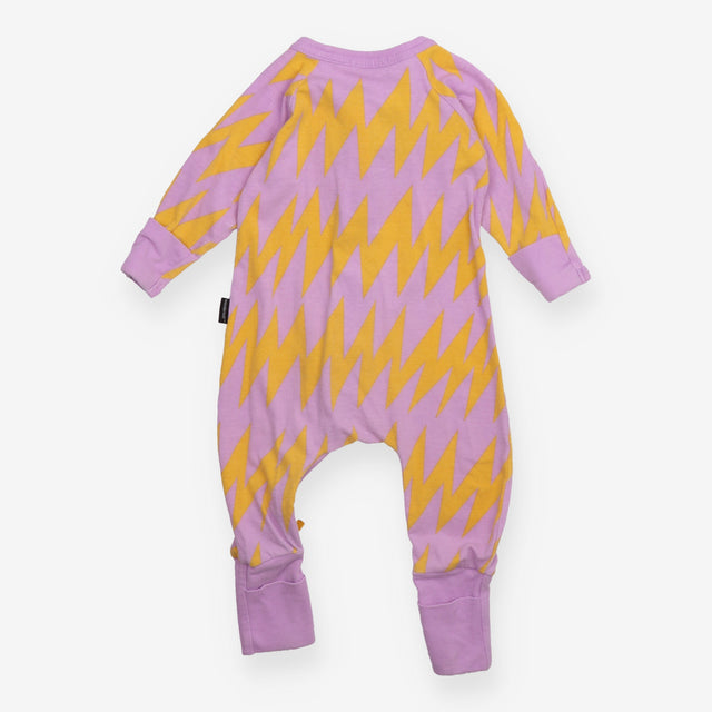 Sleepsuit zip purple yellow zigzag
